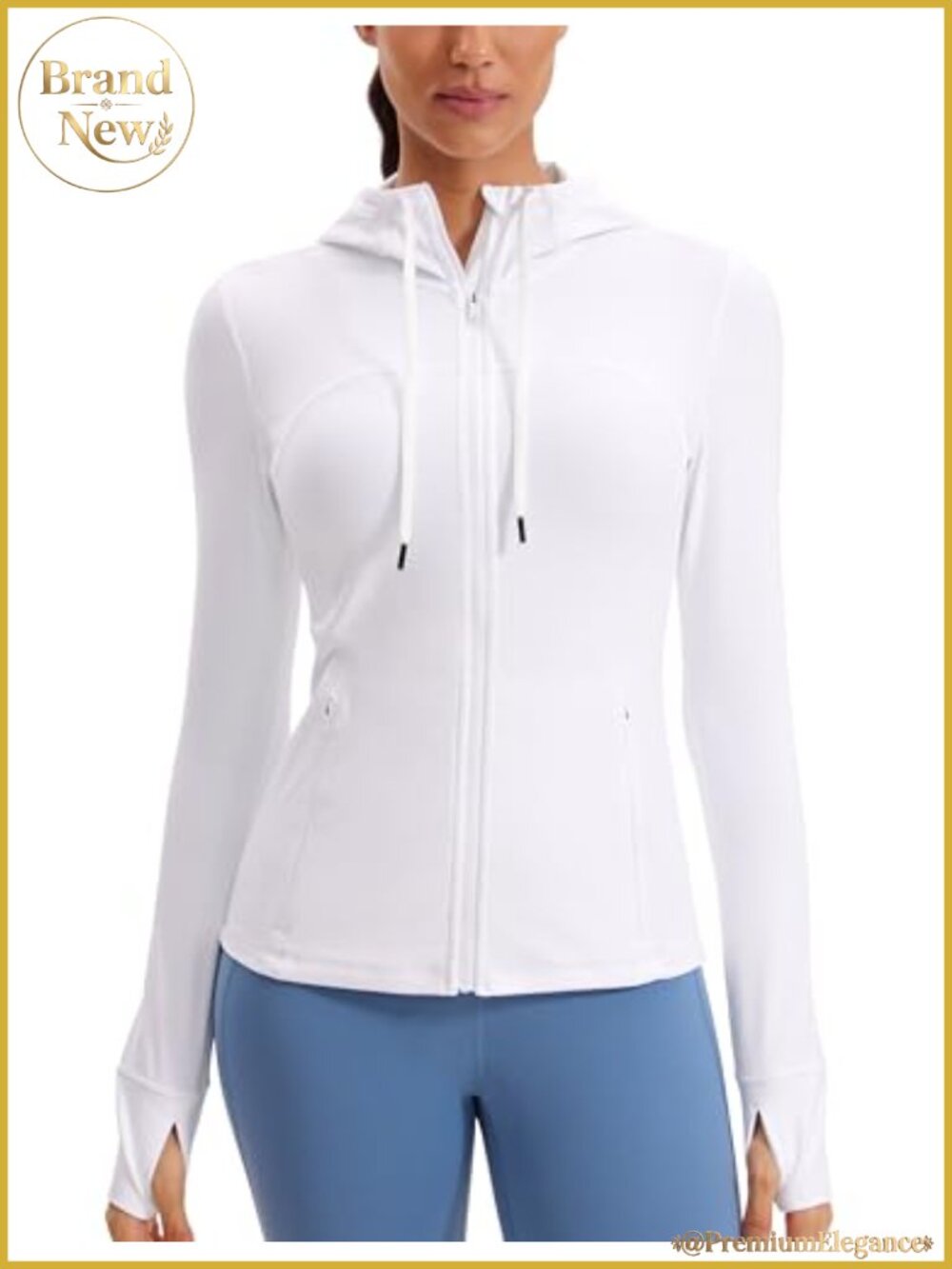 BUTTERLUXE WOMENS ACTIVE HOODED JACKET THUMB HOLES SIDE POCKETS